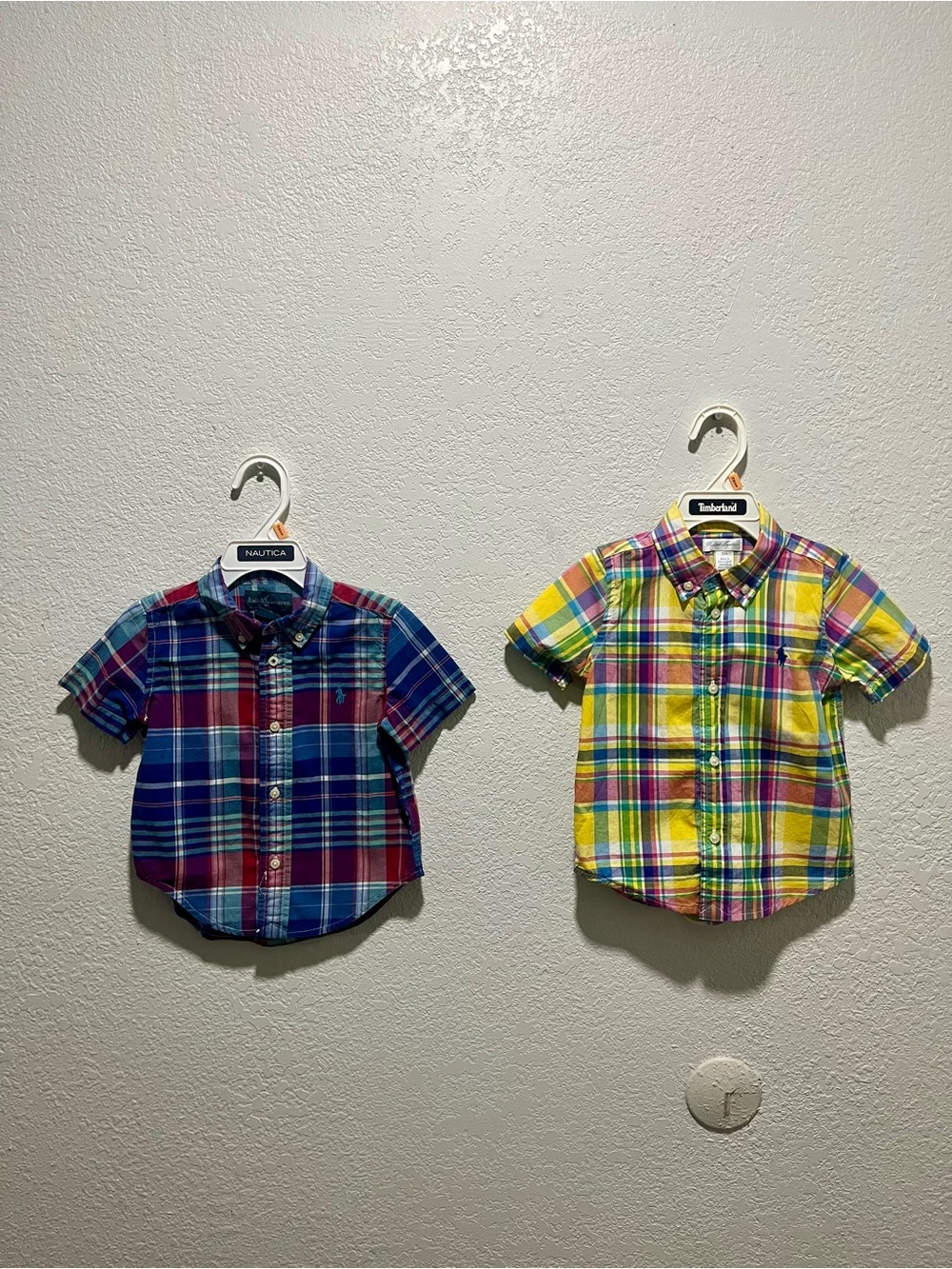 Nautica Infant Boy Short-Sleeve Plaid Button-Down Shirts - Blue & Yellow